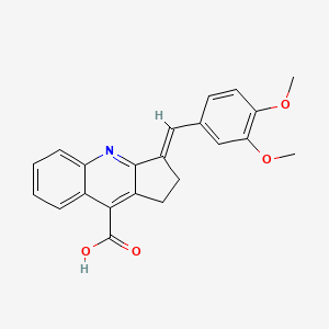 molecular formula C22H19NO4 B2724344 3-[(3,4-dimethoxyphenyl)methylidene]-1H,2H,3H-cyclopenta[b]quinoline-9-carboxylic acid CAS No. 379726-67-7