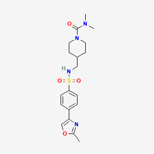 molecular formula C19H26N4O4S B2724363 N,N-dimethyl-4-((4-(2-methyloxazol-4-yl)phenylsulfonamido)methyl)piperidine-1-carboxamide CAS No. 2034296-25-6