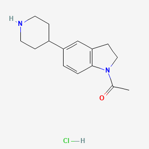 molecular formula C15H21ClN2O B2724367 1-(5-(Piperidin-4-yl)indolin-1-yl)ethan-1-one hydrochloride CAS No. 2244086-75-5