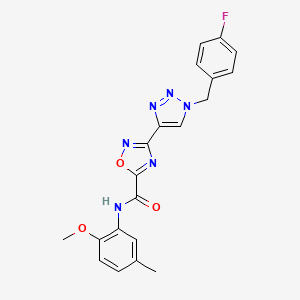 B2724396 3-[1-(4-fluorobenzyl)-1H-1,2,3-triazol-4-yl]-N~5~-(2-methoxy-5-methylphenyl)-1,2,4-oxadiazole-5-carboxamide CAS No. 1251552-42-7