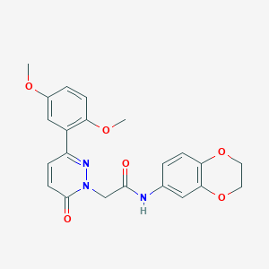 molecular formula C22H21N3O6 B2724424 N-(2,3-dihydro-1,4-benzodioxin-6-yl)-2-[3-(2,5-dimethoxyphenyl)-6-oxo-1,6-dihydropyridazin-1-yl]acetamide CAS No. 941973-33-7
