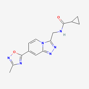 N-((7-(3-methyl-1,2,4-oxadiazol-5-yl)-[1,2,4]triazolo[4,3-a]pyridin-3-yl)methyl)cyclopropanecarboxamide
