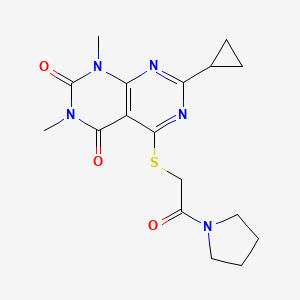 7-Cyclopropyl-1,3-dimethyl-5-(2-oxo-2-pyrrolidin-1-ylethyl)sulfanylpyrimido[4,5-d]pyrimidine-2,4-dione