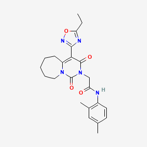 molecular formula C23H27N5O4 B2724473 N-(2,4-dimethylphenyl)-2-[4-(5-ethyl-1,2,4-oxadiazol-3-yl)-1,3-dioxo-1H,2H,3H,5H,6H,7H,8H,9H-pyrimido[1,6-a]azepin-2-yl]acetamide CAS No. 1775444-16-0