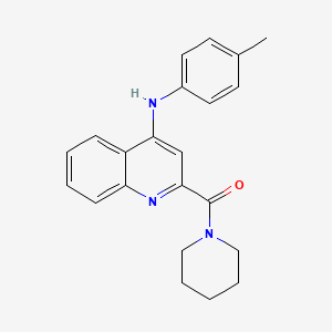 molecular formula C22H23N3O B2724481 N-(4-methylphenyl)-2-(piperidine-1-carbonyl)quinolin-4-amine CAS No. 1226448-32-3