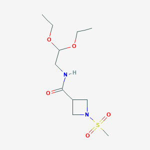 molecular formula C11H22N2O5S B2724483 N-(2,2-diethoxyethyl)-1-(methylsulfonyl)azetidine-3-carboxamide CAS No. 1428362-50-8