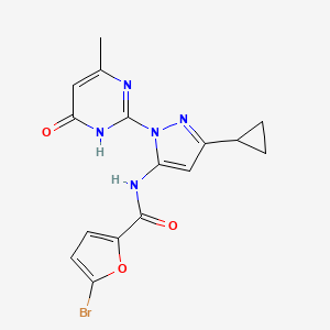 5-bromo-N-(3-cyclopropyl-1-(4-methyl-6-oxo-1,6-dihydropyrimidin-2-yl)-1H-pyrazol-5-yl)furan-2-carboxamide