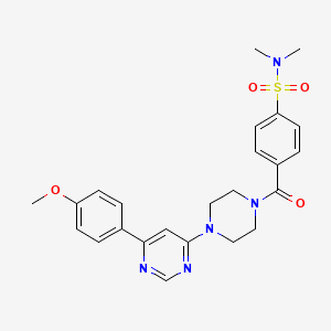 4-(4-(6-(4-methoxyphenyl)pyrimidin-4-yl)piperazine-1-carbonyl)-N,N-dimethylbenzenesulfonamide