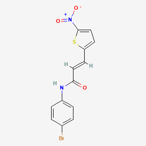 molecular formula C13H9BrN2O3S B2724526 (E)-N-(4-bromophenyl)-3-(5-nitrothiophen-2-yl)acrylamide CAS No. 91805-45-7
