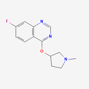 molecular formula C13H14FN3O B2724537 7-Fluoro-4-[(1-methylpyrrolidin-3-yl)oxy]quinazoline CAS No. 2198358-47-1