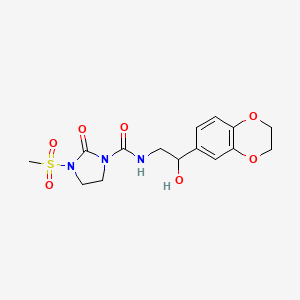 molecular formula C15H19N3O7S B2724565 N-(2-(2,3-dihydrobenzo[b][1,4]dioxin-6-yl)-2-hydroxyethyl)-3-(methylsulfonyl)-2-oxoimidazolidine-1-carboxamide CAS No. 2034465-17-1