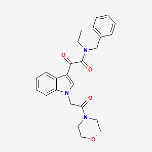 molecular formula C25H27N3O4 B2724567 N-benzyl-N-ethyl-2-{1-[2-(morpholin-4-yl)-2-oxoethyl]-1H-indol-3-yl}-2-oxoacetamide CAS No. 872855-07-7