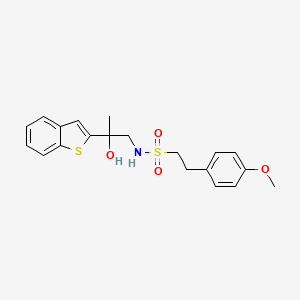 molecular formula C20H23NO4S2 B2724589 N-(2-(benzo[b]thiophen-2-yl)-2-hydroxypropyl)-2-(4-methoxyphenyl)ethanesulfonamide CAS No. 2034516-69-1