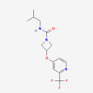 molecular formula C14H18F3N3O2 B2724622 N-(2-methylpropyl)-3-{[2-(trifluoromethyl)pyridin-4-yl]oxy}azetidine-1-carboxamide CAS No. 2380170-35-2