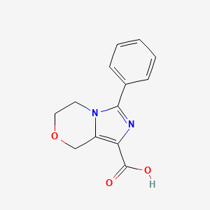 molecular formula C13H12N2O3 B2724738 3-phenyl-5H,6H,8H-imidazo[4,3-c][1,4]oxazine-1-carboxylic acid CAS No. 2138199-74-1
