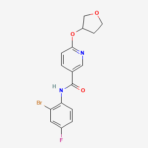 molecular formula C16H14BrFN2O3 B2724748 N-(2-bromo-4-fluorophenyl)-6-((tetrahydrofuran-3-yl)oxy)nicotinamide CAS No. 2034491-28-4