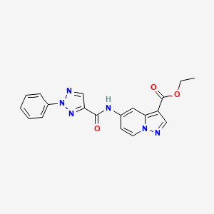 molecular formula C19H16N6O3 B2724762 ethyl 5-(2-phenyl-2H-1,2,3-triazole-4-amido)pyrazolo[1,5-a]pyridine-3-carboxylate CAS No. 1396864-59-7