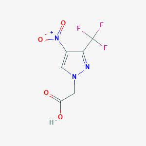molecular formula C6H4F3N3O4 B2724771 2-(4-Nitro-3-(trifluoromethyl)-1H-pyrazol-1-yl)acetic acid CAS No. 1006957-15-8