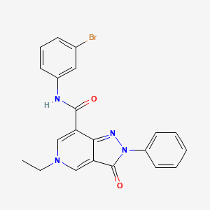 molecular formula C21H17BrN4O2 B2724803 N-(3-bromophenyl)-5-ethyl-3-oxo-2-phenyl-2H,3H,5H-pyrazolo[4,3-c]pyridine-7-carboxamide CAS No. 923686-41-3