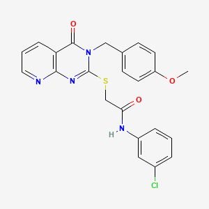 molecular formula C23H19ClN4O3S B2724809 N-(3-chlorophenyl)-2-({3-[(4-methoxyphenyl)methyl]-4-oxo-3H,4H-pyrido[2,3-d]pyrimidin-2-yl}sulfanyl)acetamide CAS No. 902912-59-8