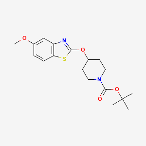 molecular formula C18H24N2O4S B2724829 tert-butyl 4-[(5-methoxy-1,3-benzothiazol-2-yl)oxy]piperidine-1-carboxylate CAS No. 2034588-40-2