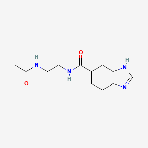 molecular formula C12H18N4O2 B2724856 N-(2-acetamidoethyl)-4,5,6,7-tetrahydro-1H-benzo[d]imidazole-5-carboxamide CAS No. 2034473-35-1