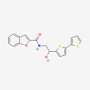 molecular formula C19H15NO3S2 B2724873 N-(2-{[2,2'-bithiophene]-5-yl}-2-hydroxyethyl)-1-benzofuran-2-carboxamide CAS No. 2097900-67-7
