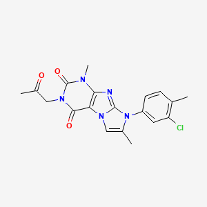 molecular formula C19H18ClN5O3 B2724895 8-(3-chloro-4-methylphenyl)-1,7-dimethyl-3-(2-oxopropyl)-1H,2H,3H,4H,8H-imidazo[1,2-g]purine-2,4-dione CAS No. 878729-26-1