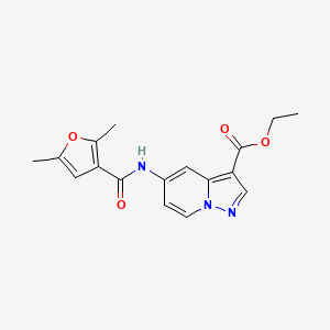 molecular formula C17H17N3O4 B2724896 ethyl 5-(2,5-dimethylfuran-3-amido)pyrazolo[1,5-a]pyridine-3-carboxylate CAS No. 1396562-89-2