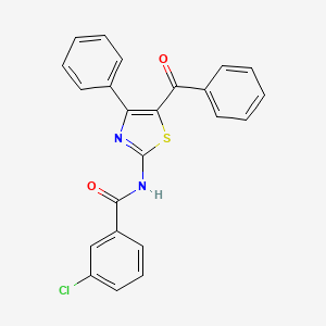 molecular formula C23H15ClN2O2S B2724906 N-(5-benzoyl-4-phenyl-1,3-thiazol-2-yl)-3-chlorobenzamide CAS No. 312605-68-8