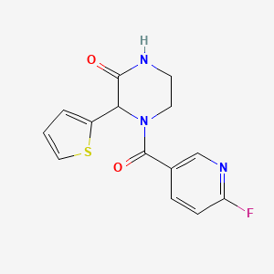 4-(6-Fluoropyridine-3-carbonyl)-3-thiophen-2-ylpiperazin-2-one