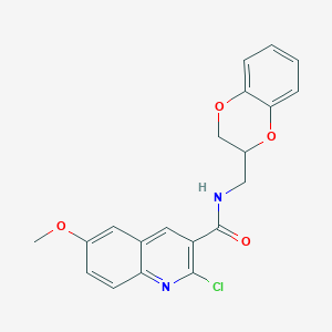 2-chloro-N-[(2,3-dihydro-1,4-benzodioxin-2-yl)methyl]-6-methoxyquinoline-3-carboxamide
