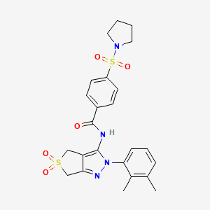 molecular formula C24H26N4O5S2 B2724960 N-(2-(2,3-dimethylphenyl)-5,5-dioxido-4,6-dihydro-2H-thieno[3,4-c]pyrazol-3-yl)-4-(pyrrolidin-1-ylsulfonyl)benzamide CAS No. 450339-21-6