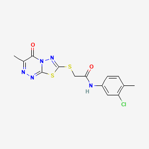 molecular formula C14H12ClN5O2S2 B2724978 N-(3-chloro-4-methylphenyl)-2-({3-methyl-4-oxo-4H-[1,3,4]thiadiazolo[2,3-c][1,2,4]triazin-7-yl}sulfanyl)acetamide CAS No. 869073-90-5
