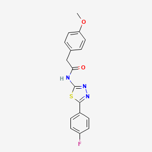 molecular formula C17H14FN3O2S B2725000 N-[5-(4-fluorophenyl)-1,3,4-thiadiazol-2-yl]-2-(4-methoxyphenyl)acetamide CAS No. 391863-14-2