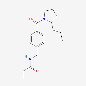 molecular formula C18H24N2O2 B2725056 N-[[4-(2-Propylpyrrolidine-1-carbonyl)phenyl]methyl]prop-2-enamide CAS No. 2361812-10-2