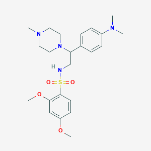 molecular formula C23H34N4O4S B2725097 N-{2-[4-(dimethylamino)phenyl]-2-(4-methylpiperazin-1-yl)ethyl}-2,4-dimethoxybenzene-1-sulfonamide CAS No. 946244-81-1