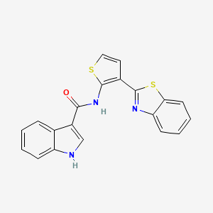 molecular formula C20H13N3OS2 B2725157 N-[3-(1,3-benzothiazol-2-yl)thiophen-2-yl]-1H-indole-3-carboxamide CAS No. 1210210-24-4