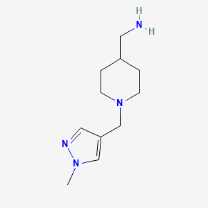 molecular formula C11H20N4 B2725170 1-{1-[(1-methyl-1H-pyrazol-4-yl)methyl]piperidin-4-yl}methanamine CAS No. 1006483-86-8
