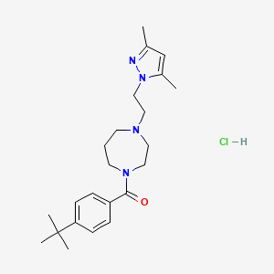 (4-(tert-butyl)phenyl)(4-(2-(3,5-dimethyl-1H-pyrazol-1-yl)ethyl)-1,4-diazepan-1-yl)methanone hydrochloride