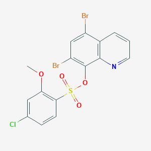 5,7-Dibromoquinolin-8-yl 4-chloro-2-methoxybenzene-1-sulfonate