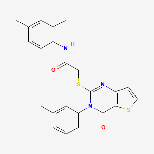 molecular formula C24H23N3O2S2 B2725214 N-(2,4-dimethylphenyl)-2-{[3-(2,3-dimethylphenyl)-4-oxo-3,4-dihydrothieno[3,2-d]pyrimidin-2-yl]sulfanyl}acetamide CAS No. 1291864-30-6