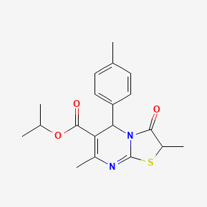 molecular formula C19H22N2O3S B2725238 propan-2-yl 2,7-dimethyl-5-(4-methylphenyl)-3-oxo-2H,3H,5H-[1,3]thiazolo[3,2-a]pyrimidine-6-carboxylate CAS No. 620551-53-3