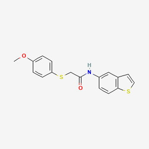 molecular formula C17H15NO2S2 B2725264 N-(benzo[b]thiophen-5-yl)-2-((4-methoxyphenyl)thio)acetamide CAS No. 922884-70-6