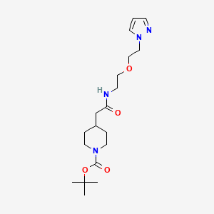 molecular formula C19H32N4O4 B2725270 tert-butyl 4-[({2-[2-(1H-pyrazol-1-yl)ethoxy]ethyl}carbamoyl)methyl]piperidine-1-carboxylate CAS No. 2034566-90-8