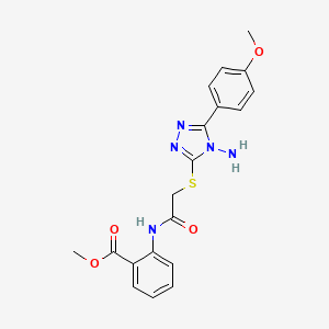 molecular formula C19H19N5O4S B2725317 methyl 2-(2-{[4-amino-5-(4-methoxyphenyl)-4H-1,2,4-triazol-3-yl]sulfanyl}acetamido)benzoate CAS No. 784172-25-4