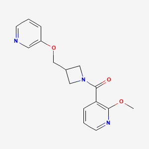 B2725337 (2-Methoxypyridin-3-yl)-[3-(pyridin-3-yloxymethyl)azetidin-1-yl]methanone CAS No. 2379995-48-7