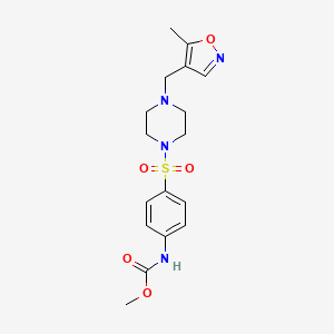 molecular formula C17H22N4O5S B2725346 Methyl (4-((4-((5-methylisoxazol-4-yl)methyl)piperazin-1-yl)sulfonyl)phenyl)carbamate CAS No. 2034244-87-4