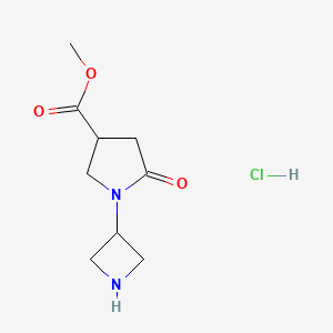 molecular formula C9H15ClN2O3 B2725360 Methyl 1-(azetidin-3-yl)-5-oxopyrrolidine-3-carboxylate;hydrochloride CAS No. 2361634-21-9