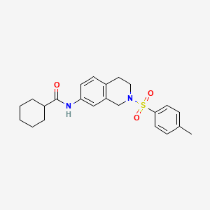molecular formula C23H28N2O3S B2725400 N-(2-tosyl-1,2,3,4-tetrahydroisoquinolin-7-yl)cyclohexanecarboxamide CAS No. 955225-09-9